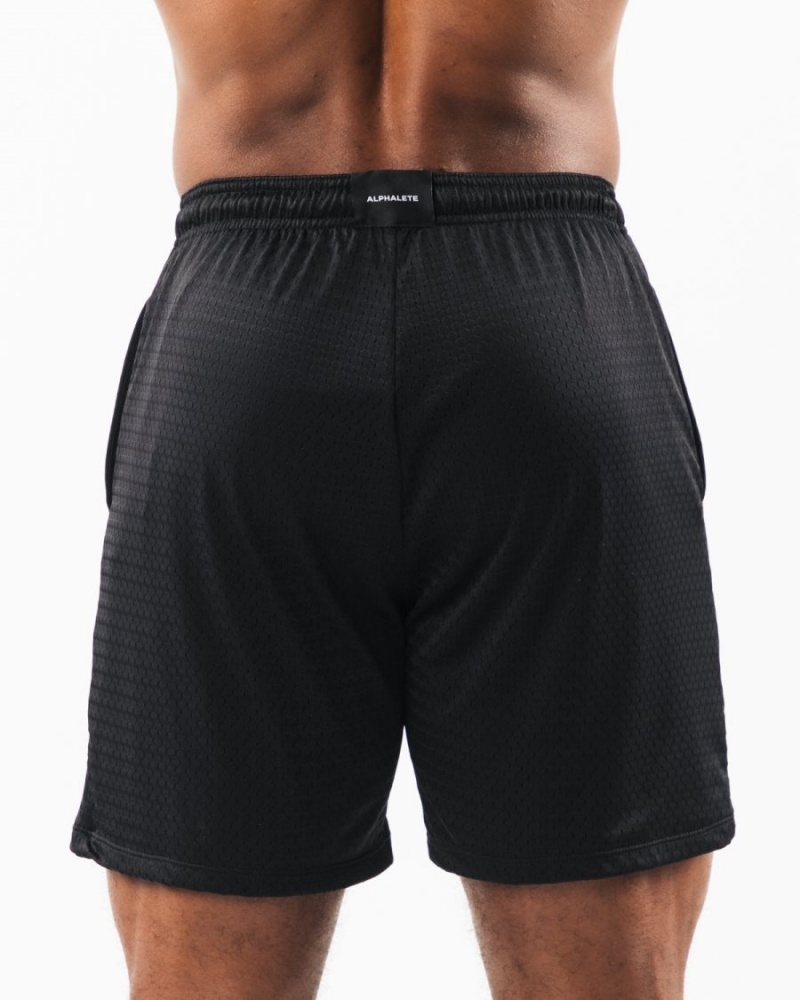 Short Alphalete Wolf Head Mesh Corta 6" Noir Homme | ZTH-35855728