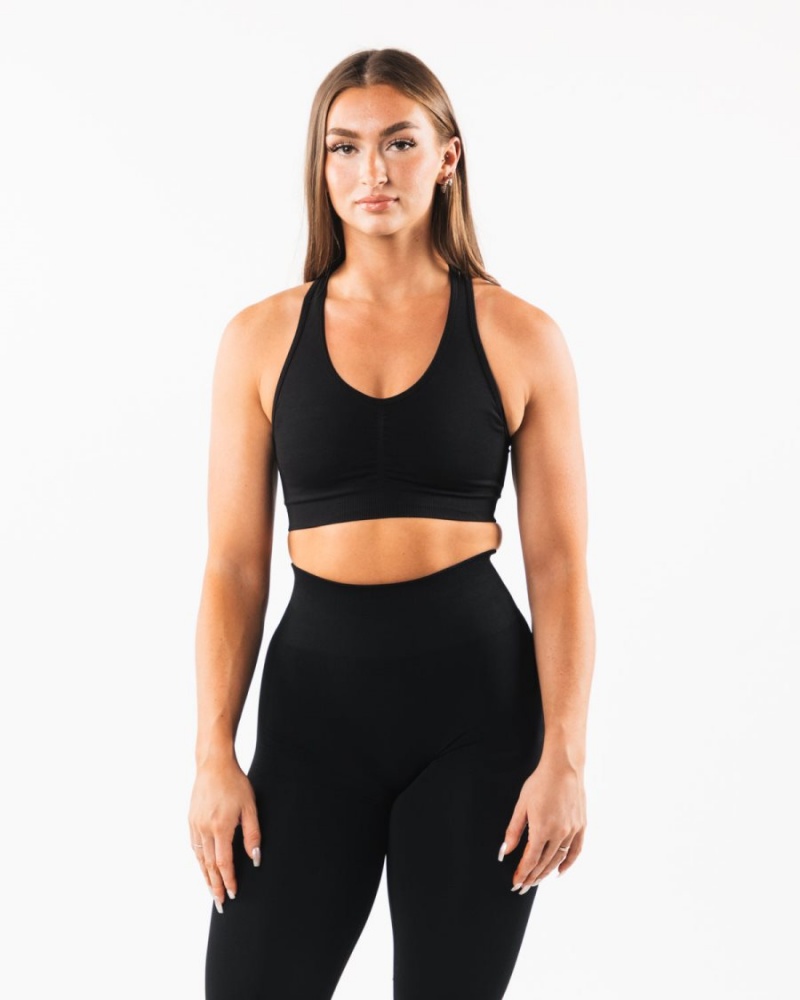 Soutien Gorge Sport Alphalete Amplify Bra Noir Femme | ADF-03507213