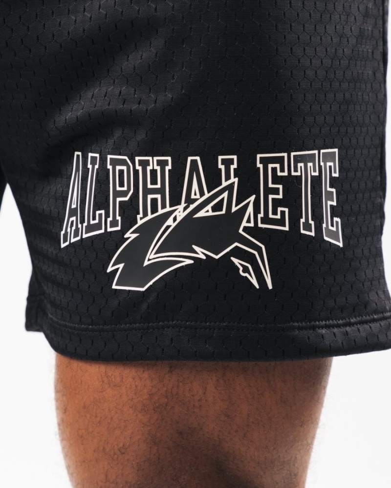 Short Alphalete Wolf Head Mesh Corta 6" Noir Homme | ZTH-35855728