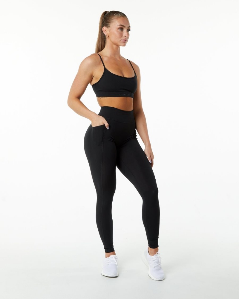 Leggings Alphalete Surface Pocket Legging 29" Noir Femme | OHS-74128140