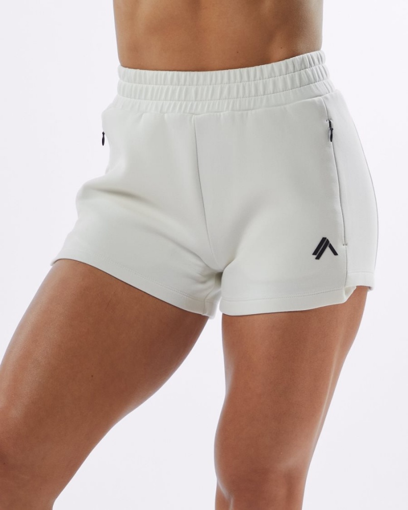 Short Alphalete ELMTS Athlétiques Corta 3.5" Blanche Femme | IAL-21099950