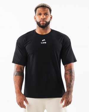 Chemises Alphalete Brushed Crest Tee Noir Homme | YNI-74500036