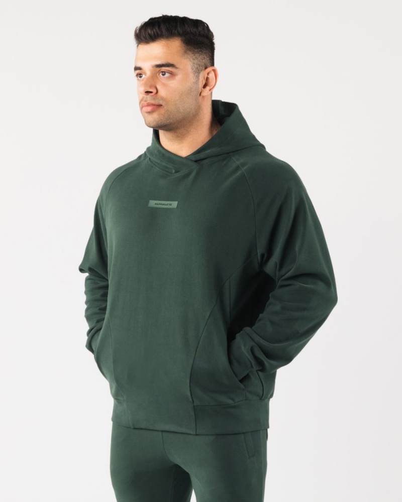 Sweat a Capuche Alphalete Identity Pro Hoodie Evergreen Homme | DOQ-64099290