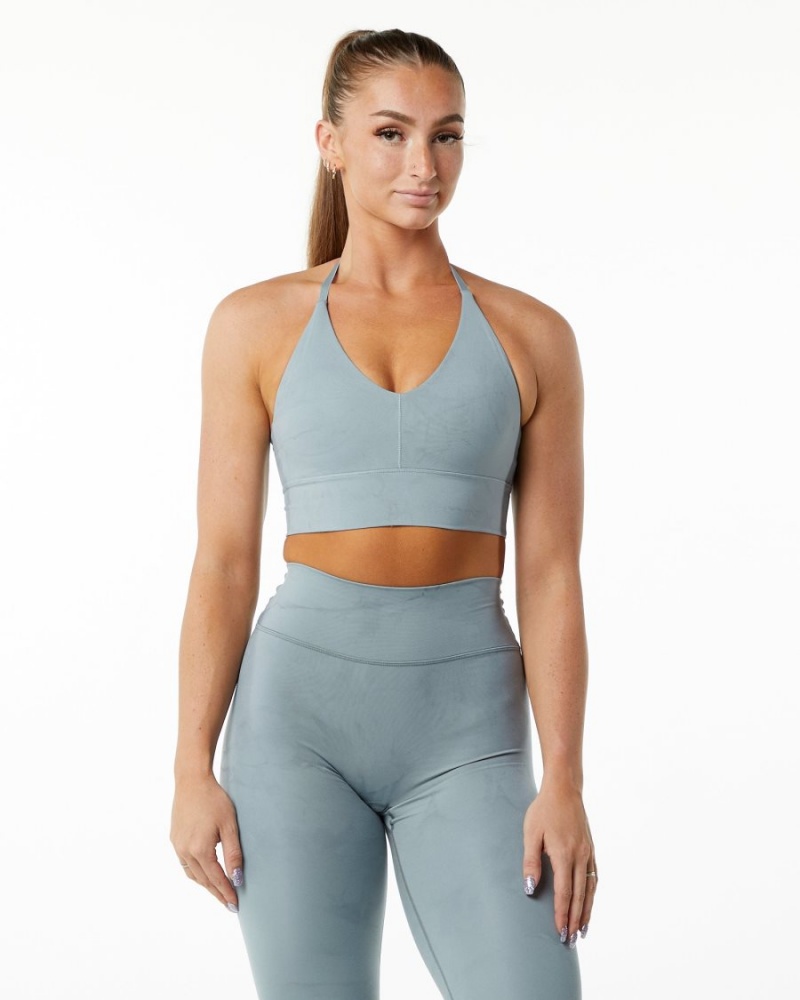 Soutien Gorge Sport Alphalete Alphalux Wonder Bra Washed Denim Femme | YIO-57759792