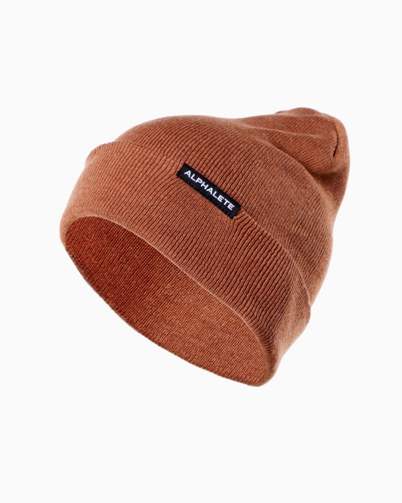 Accessoires Alphalete Essential Foldover Beanie Clay Homme | SBQ-16992385