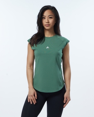 Chemises Alphalete Velocity Tee Vert Femme | JPC-03728316