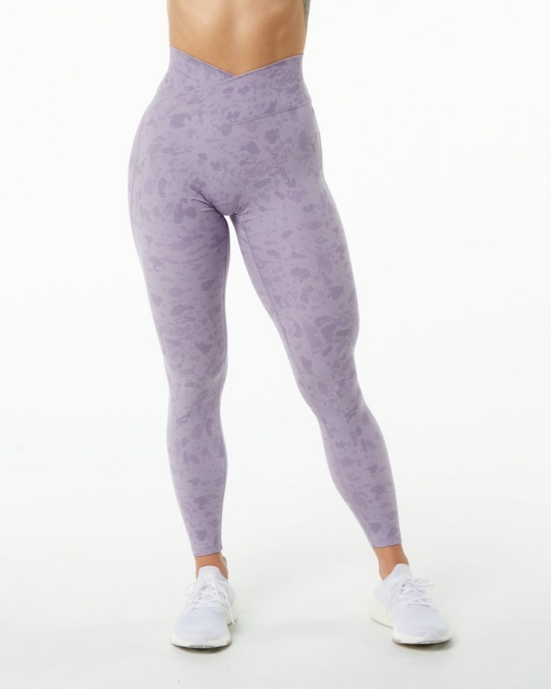 Leggings Alphalete Surface Power Legging Pebble Print Misty Lilac Femme | UWD-77342891