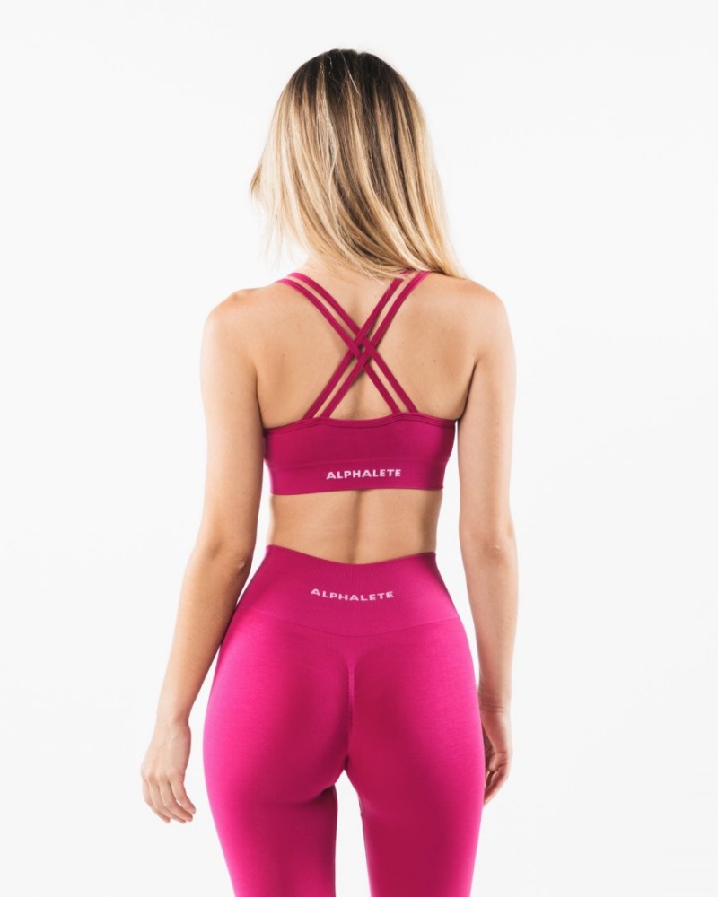 Soutien Gorge Sport Alphalete Revival Bra Magenta Femme | HTT-51191734