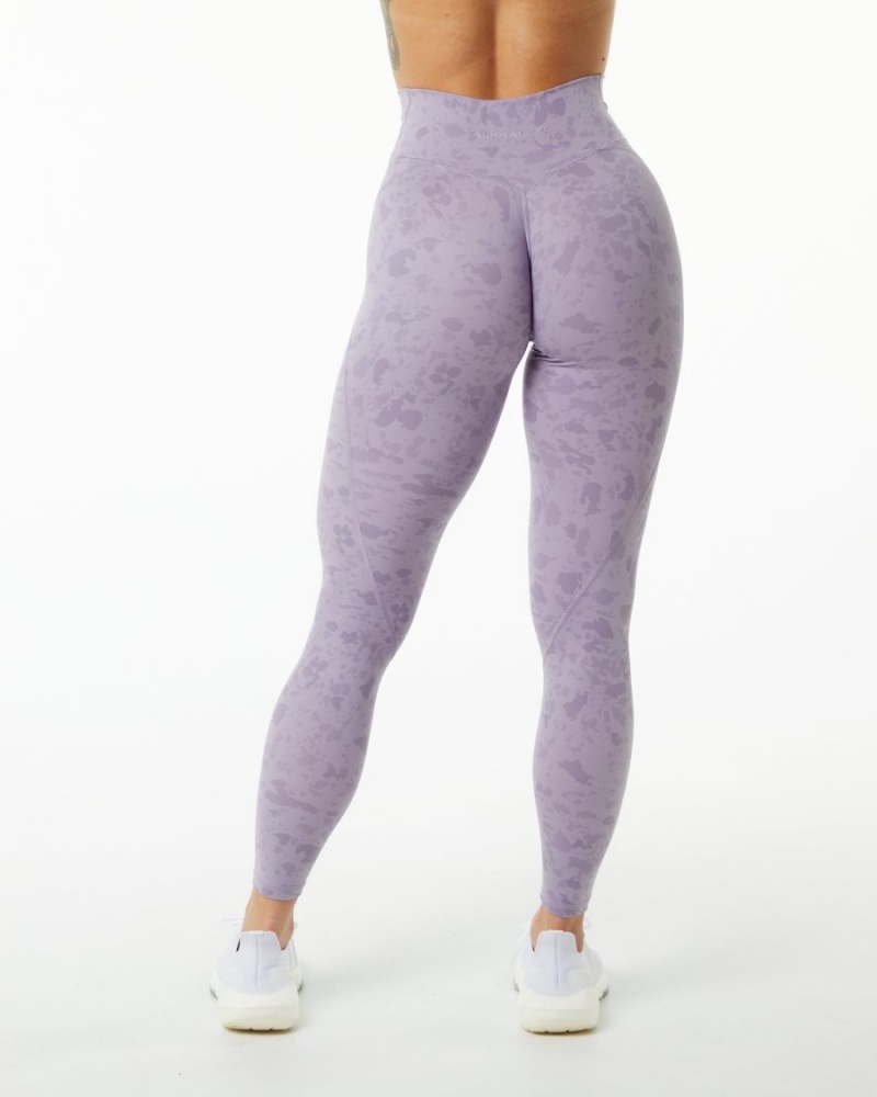 Leggings Alphalete Surface Power Legging Pebble Print Misty Lilac Femme | UWD-77342891