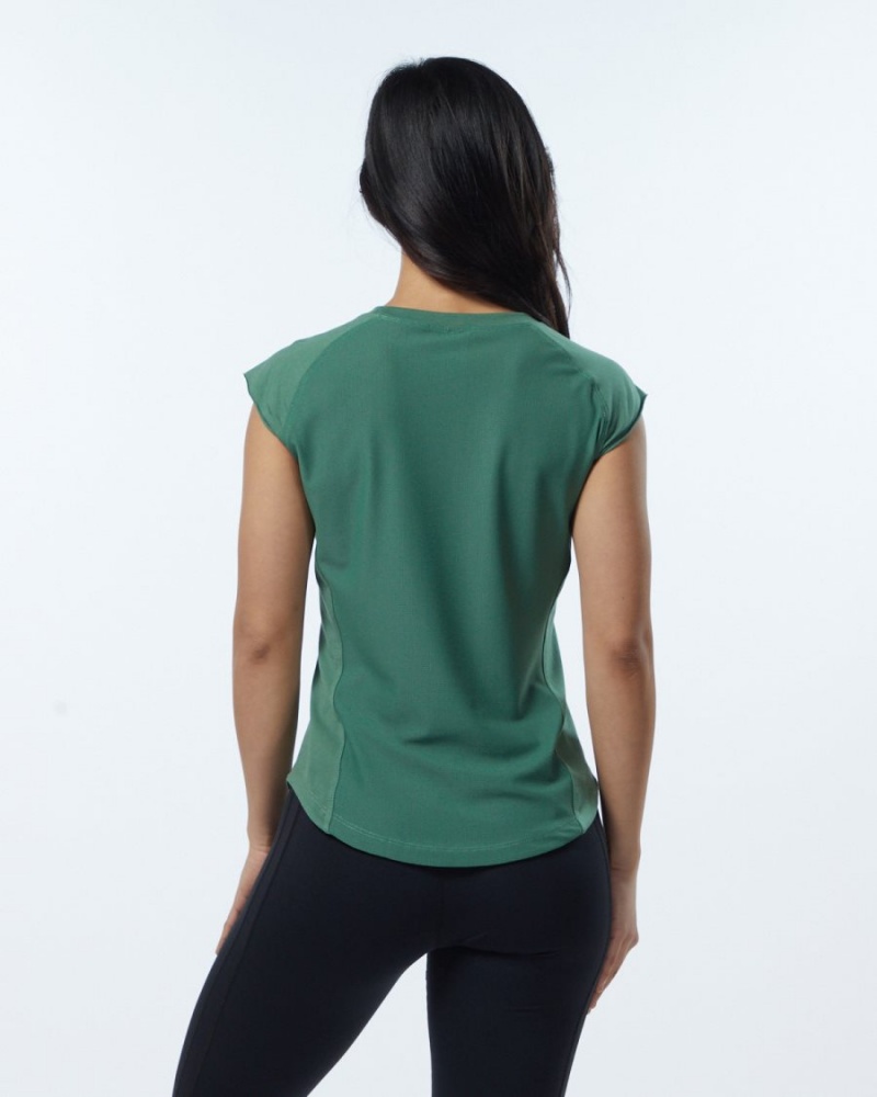 Chemises Alphalete Velocity Tee Vert Femme | JPC-03728316