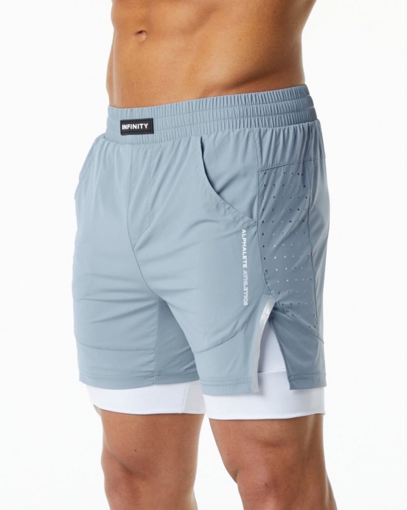 Short Alphalete Infinity Speed Corta 5.5" Bleu Homme | RAV-37820940