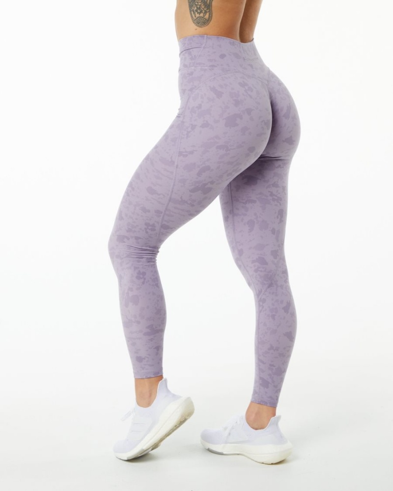 Leggings Alphalete Surface Power Legging Pebble Print Misty Lilac Femme | UWD-77342891