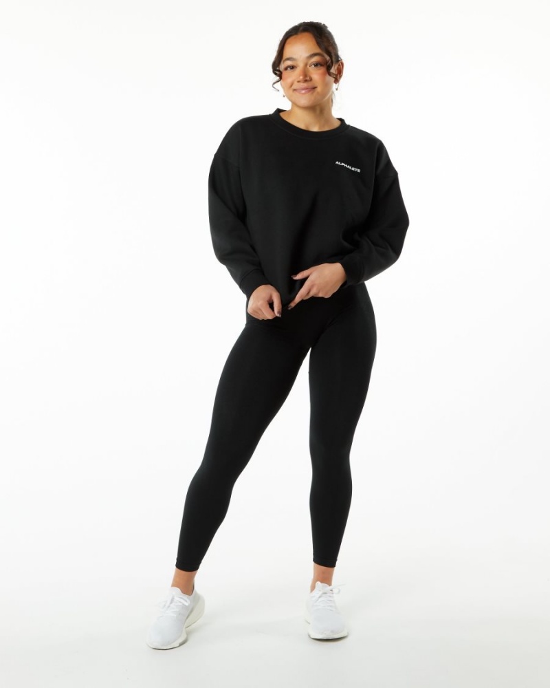 Vestes Alphalete Classiche Crew Noir Femme | RDS-96890166