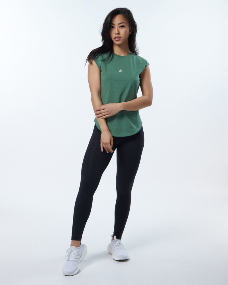 Chemises Alphalete Velocity Tee Vert Femme | JPC-03728316