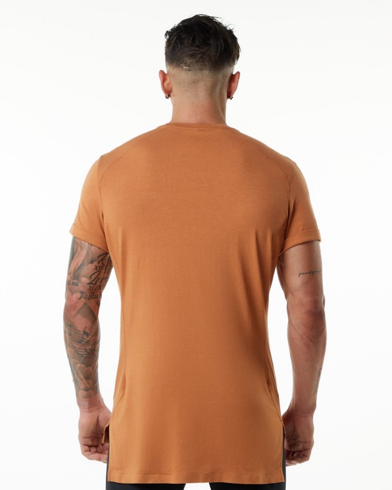 Chemises Alphalete Evo Pocket Tee Camel Homme | UCJ-42114381