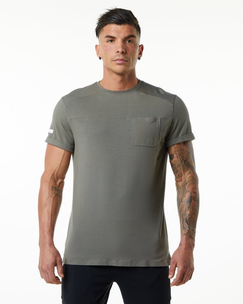 Chemises Alphalete Evo Pocket Tee Grise Homme | FSH-40108890