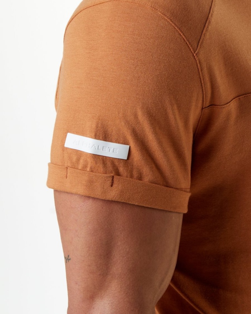 Chemises Alphalete Evo Pocket Tee Camel Homme | UCJ-42114381