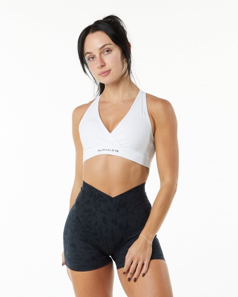 Soutien Gorge Sport Alphalete Surface Wrap Bra Blanche Femme | TME-05997813