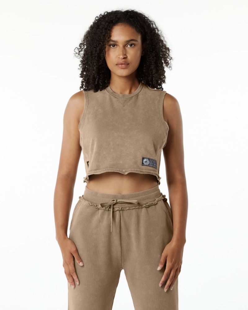 Debardeur Alphalete Very Terry Crop Cutoff Smokey Quartz Femme | XJH-94308783