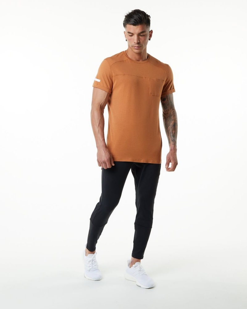 Chemises Alphalete Evo Pocket Tee Camel Homme | UCJ-42114381