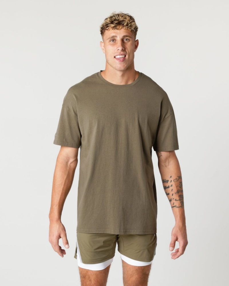 Chemises Alphalete Heavy Coton Core Tee Oak Homme | JFV-73946774