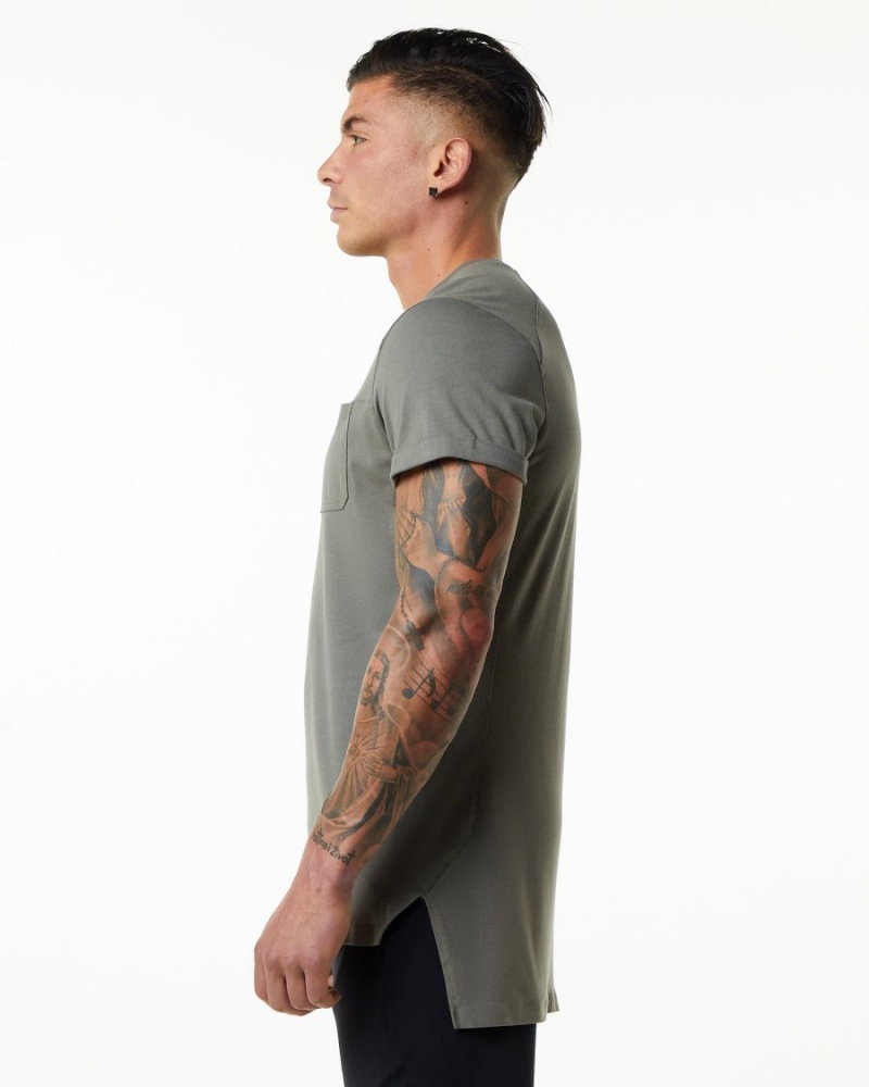 Chemises Alphalete Evo Pocket Tee Grise Homme | FSH-40108890