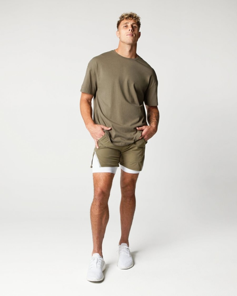 Chemises Alphalete Heavy Coton Core Tee Oak Homme | JFV-73946774