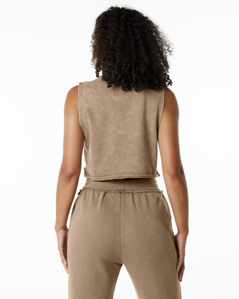 Debardeur Alphalete Very Terry Crop Cutoff Smokey Quartz Femme | XJH-94308783