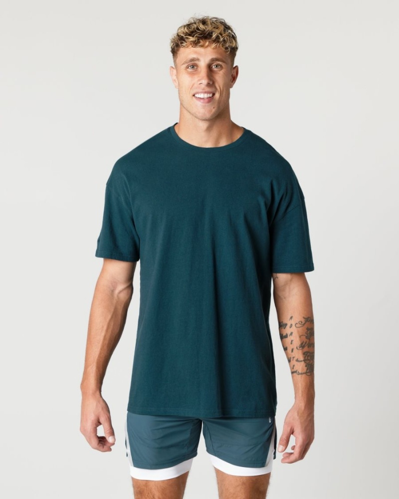 Chemises Alphalete Heavy Coton Core Tee Midnight Homme | VTU-46312656