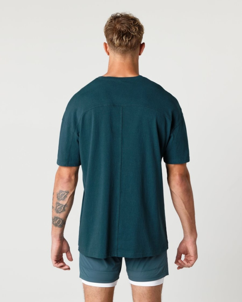 Chemises Alphalete Heavy Coton Core Tee Midnight Homme | VTU-46312656