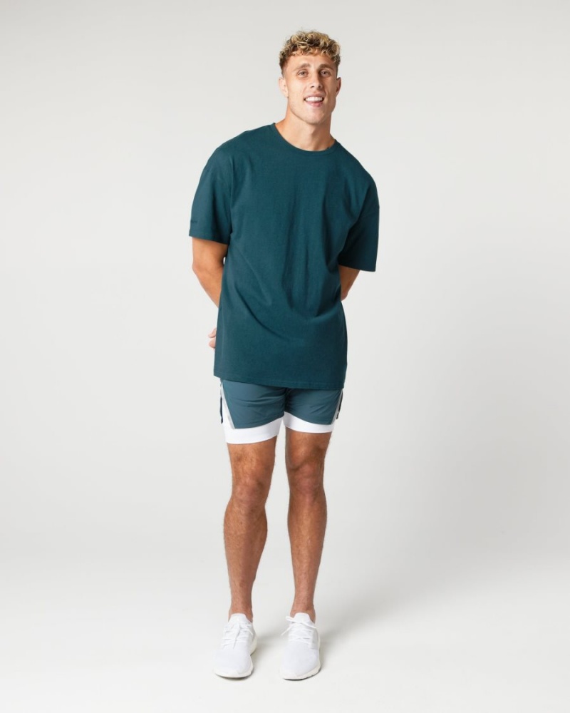 Chemises Alphalete Heavy Coton Core Tee Midnight Homme | VTU-46312656