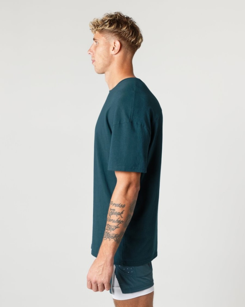 Chemises Alphalete Heavy Coton Core Tee Midnight Homme | VTU-46312656