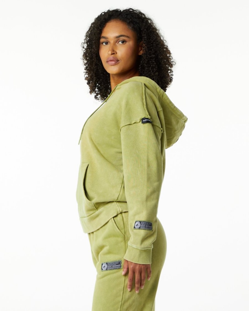 Sweat a Capuche Alphalete Very Terry Hoodie Vert Femme | KLU-26917049