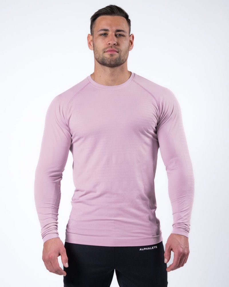 Chemises Alphalete Hero Long Sleeve Tee Bloom Homme | PGD-14018751