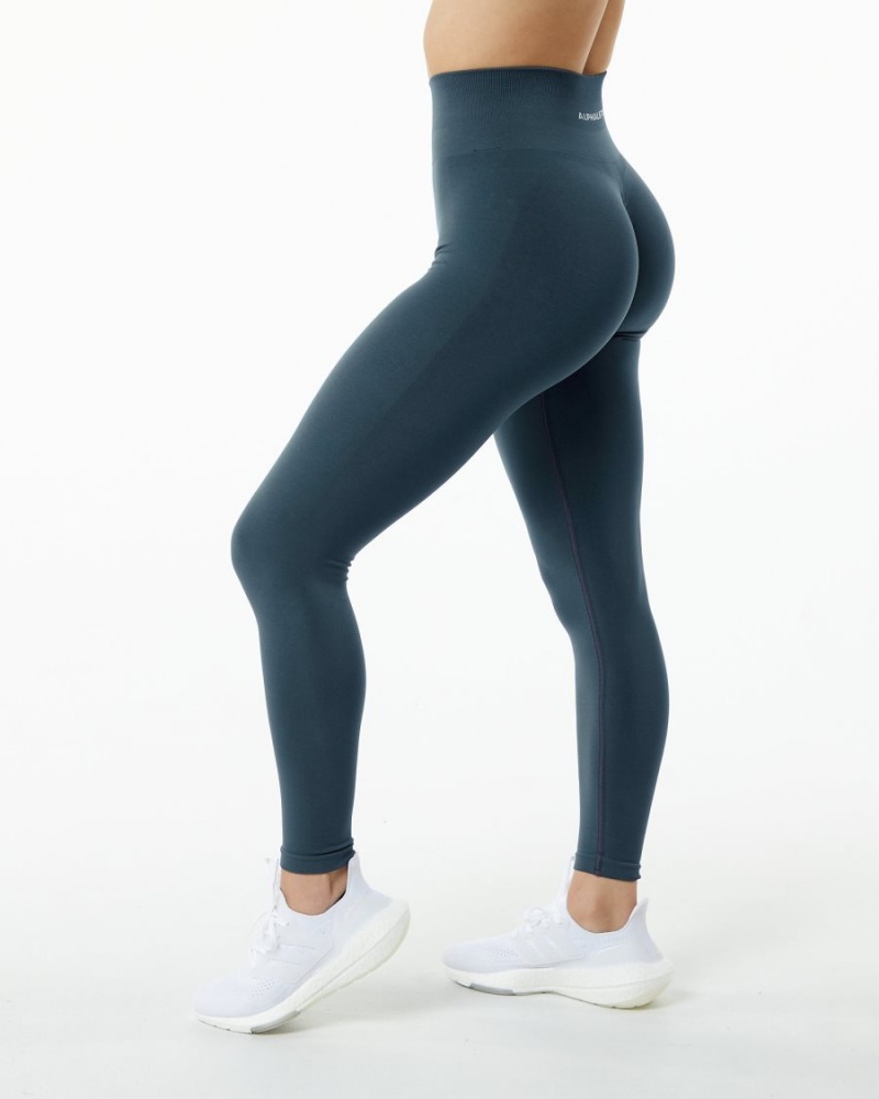 Leggings Alphalete Amplify Legging Bleu Femme | YET-31987631