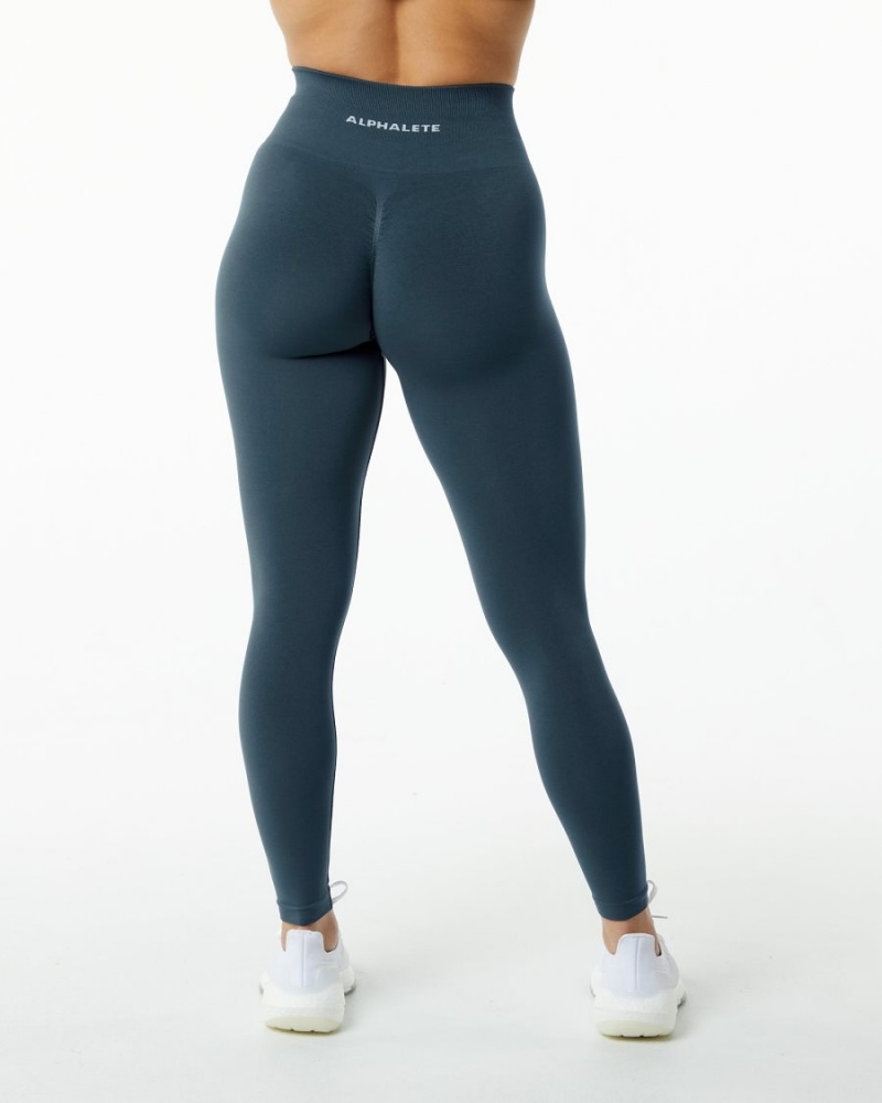 Leggings Alphalete Amplify Legging Bleu Femme | YET-31987631