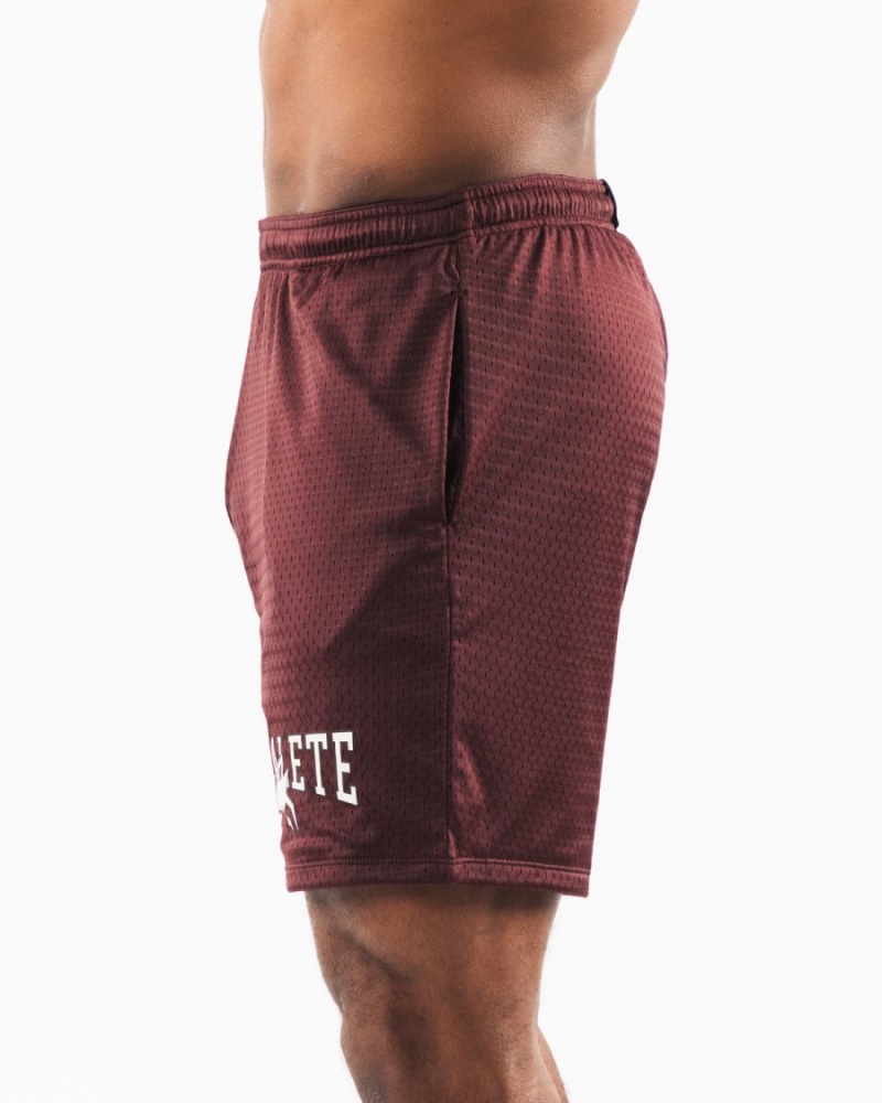 Short Alphalete Wolf Head Mesh Corta 6" Sangria Homme | IUR-14437331