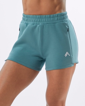 Short Alphalete ELMTS Athlétiques Corta 3.5" Teal Femme | WST-56254528