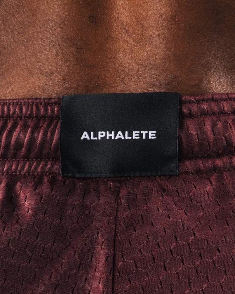 Short Alphalete Wolf Head Mesh Corta 6" Sangria Homme | IUR-14437331