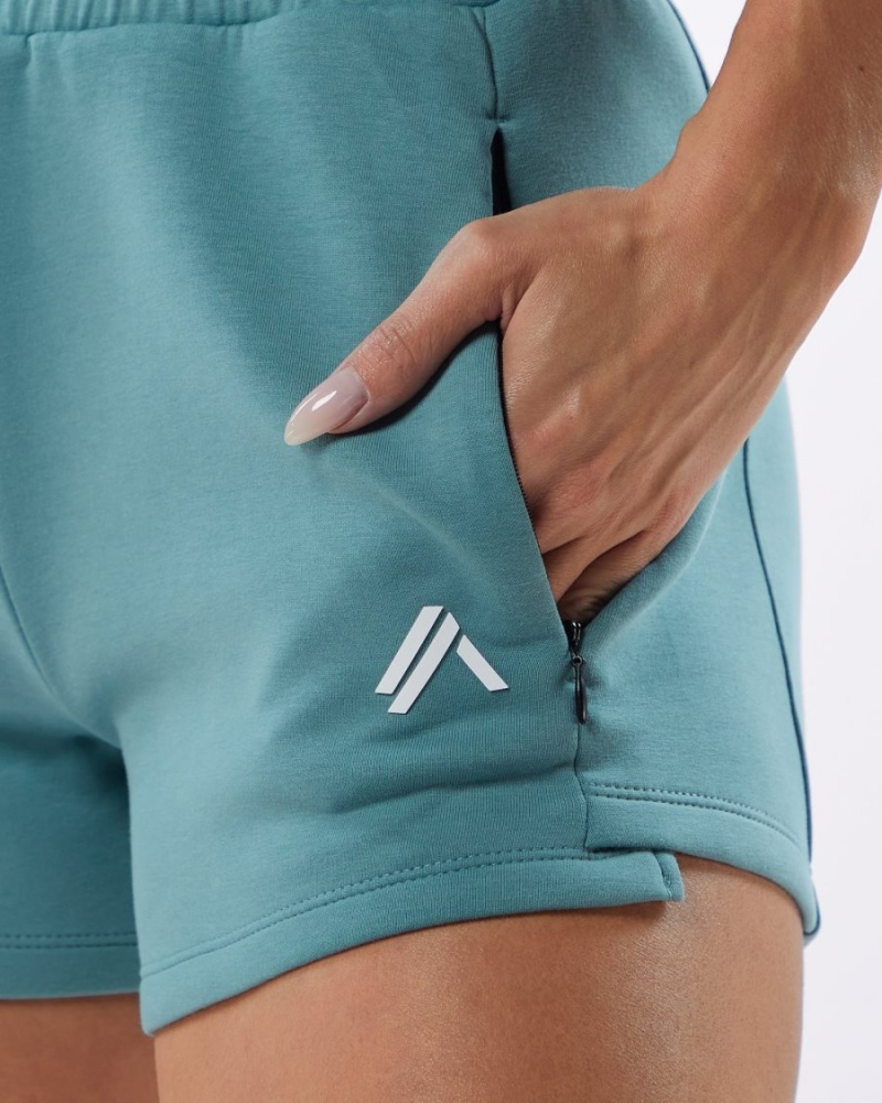 Short Alphalete ELMTS Athlétiques Corta 3.5" Teal Femme | WST-56254528