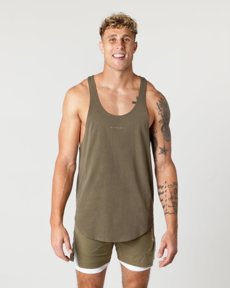 Stringers Alphalete Heavy Coton Core Stringer Oak Homme | EAS-95889432