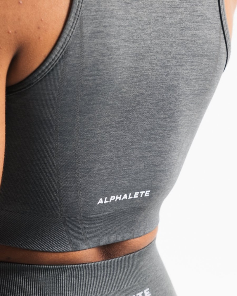 Debardeur Alphalete Stratus Crop Tank Smoke Femme | NTV-99583405