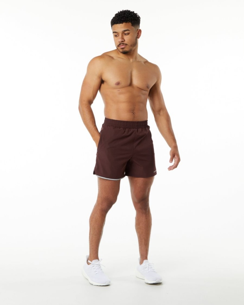 Short Alphalete Core Stride Corta 5” Bordeaux Homme | ZVZ-62607748