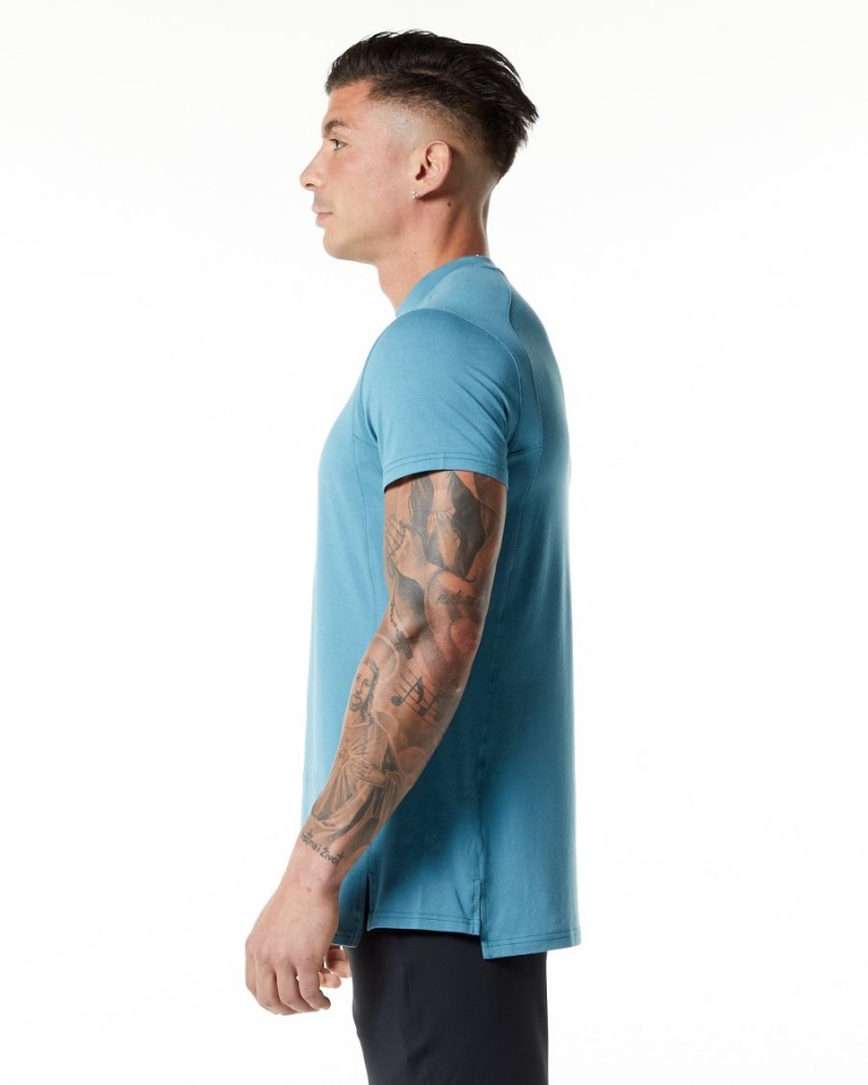 Chemises Alphalete Evo Tee Bleu Homme | VKO-46850384