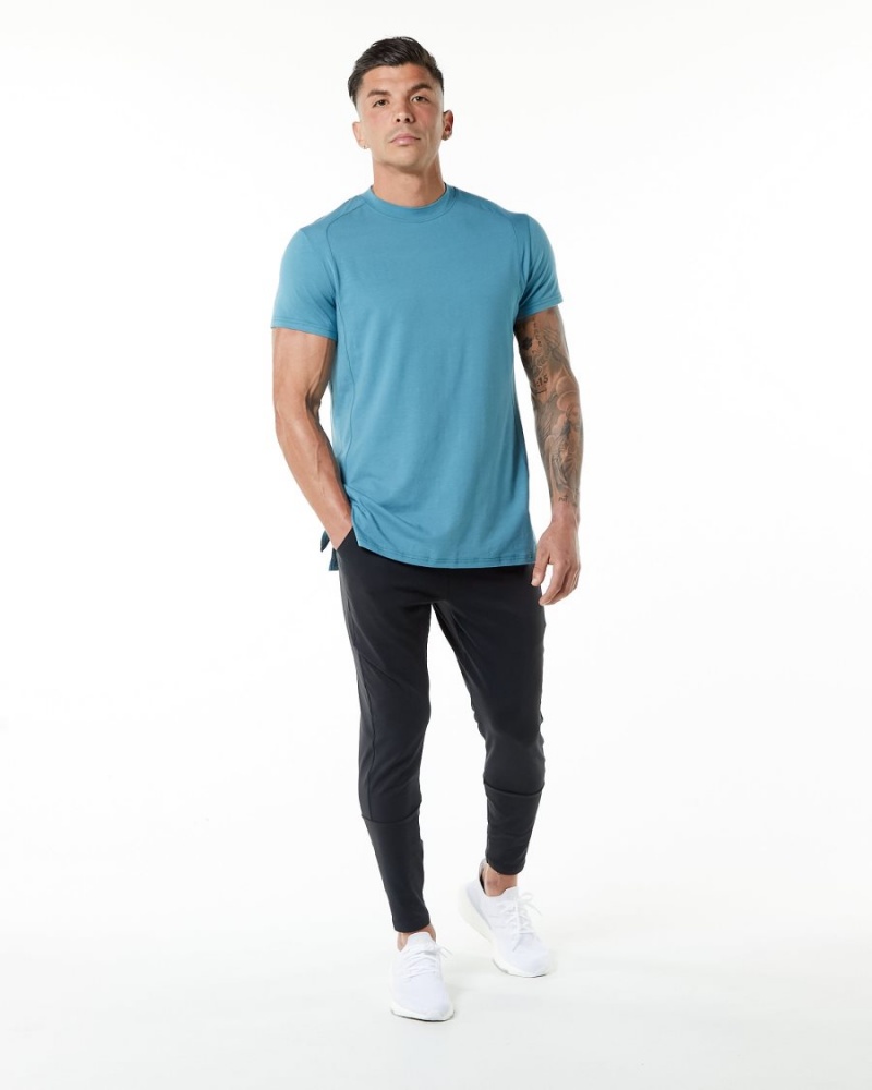 Chemises Alphalete Evo Tee Bleu Homme | VKO-46850384