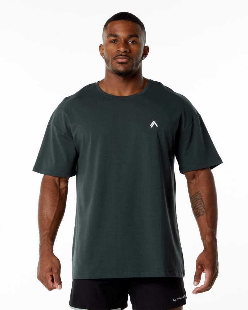 Chemises Alphalete Emblem Tee Vert Homme | GMA-44372922