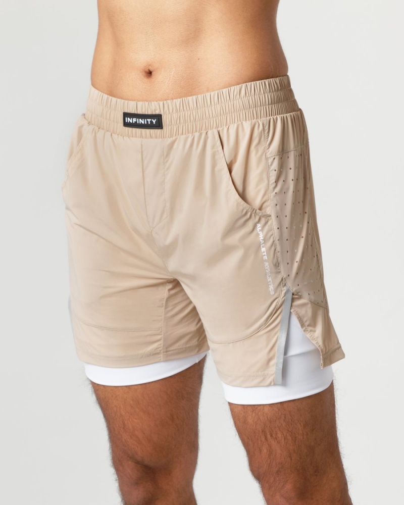 Short Alphalete Infinity Speed Corta 5.5" Linen Homme | ZFY-83202610