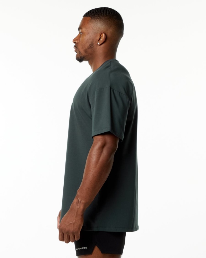 Chemises Alphalete Emblem Tee Vert Homme | GMA-44372922