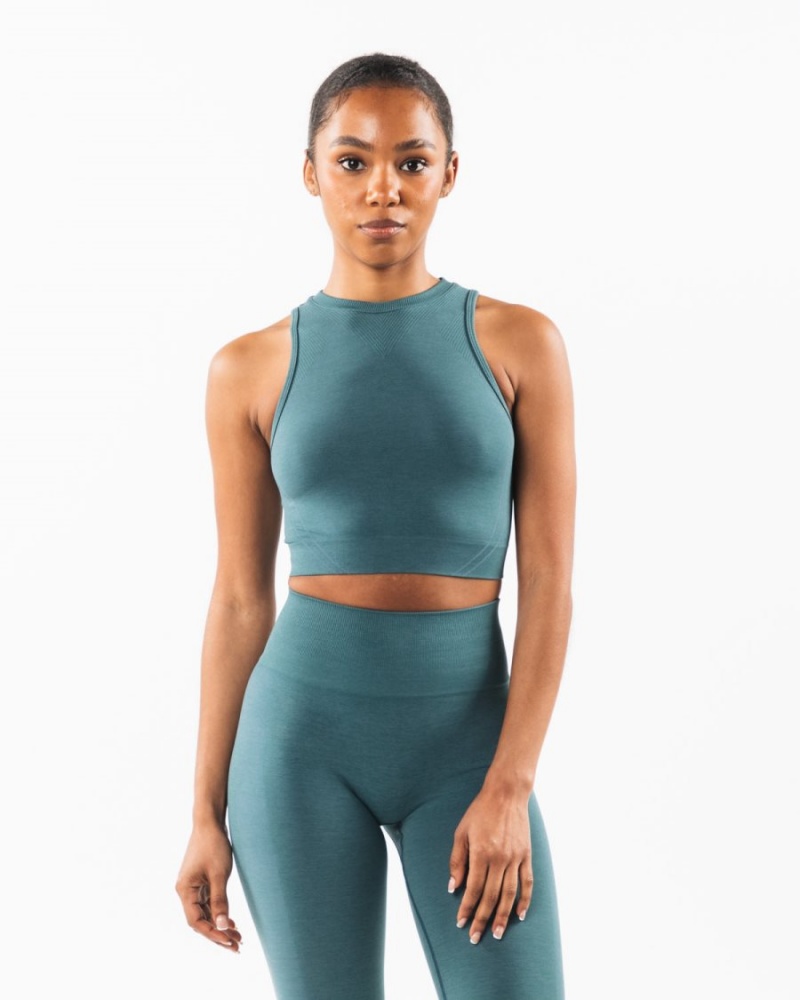 Debardeur Alphalete Stratus Crop Tank Ocean Femme | SPS-90873984