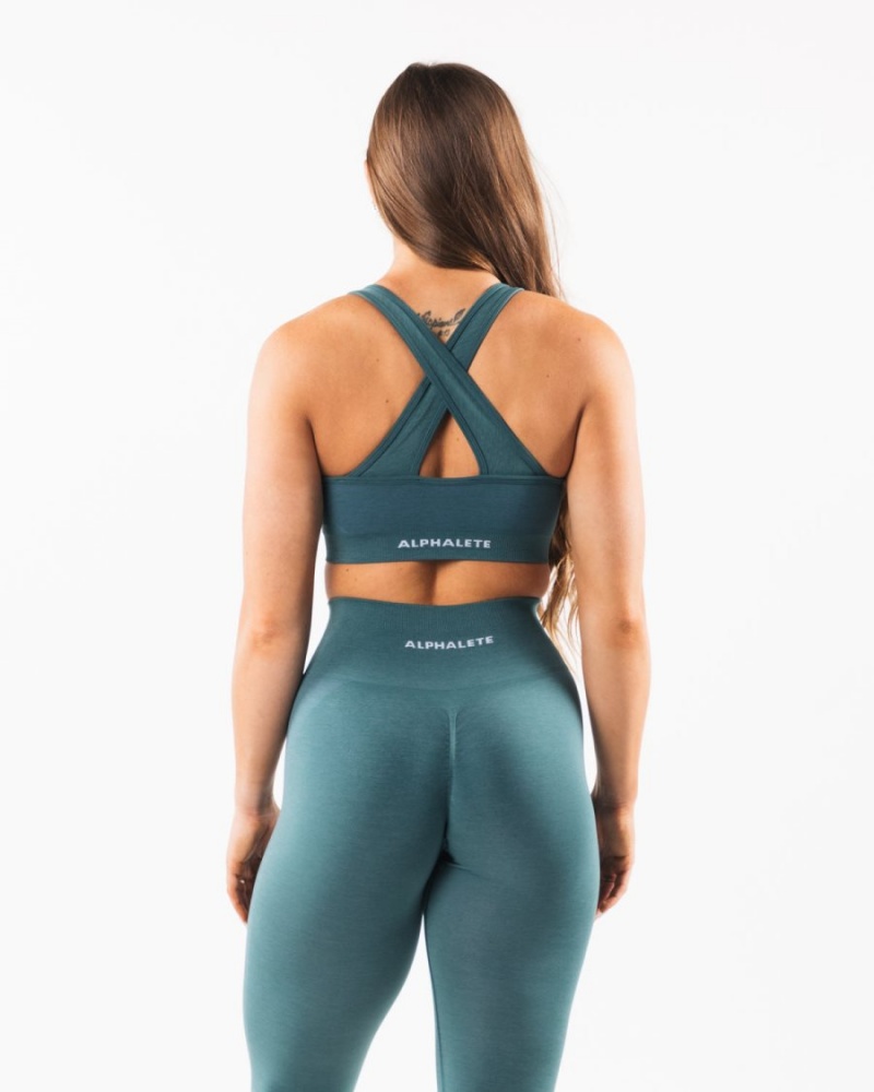 Soutien Gorge Sport Alphalete Amplify Bra Ocean Femme | SSL-38132354